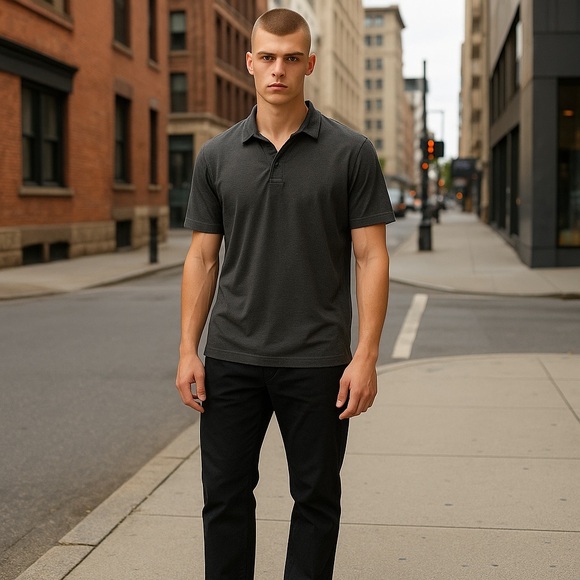 Perry Ellis Men’s Breathable Polo Shirt Dark Sapphire Size Large - Picture 1 of 4